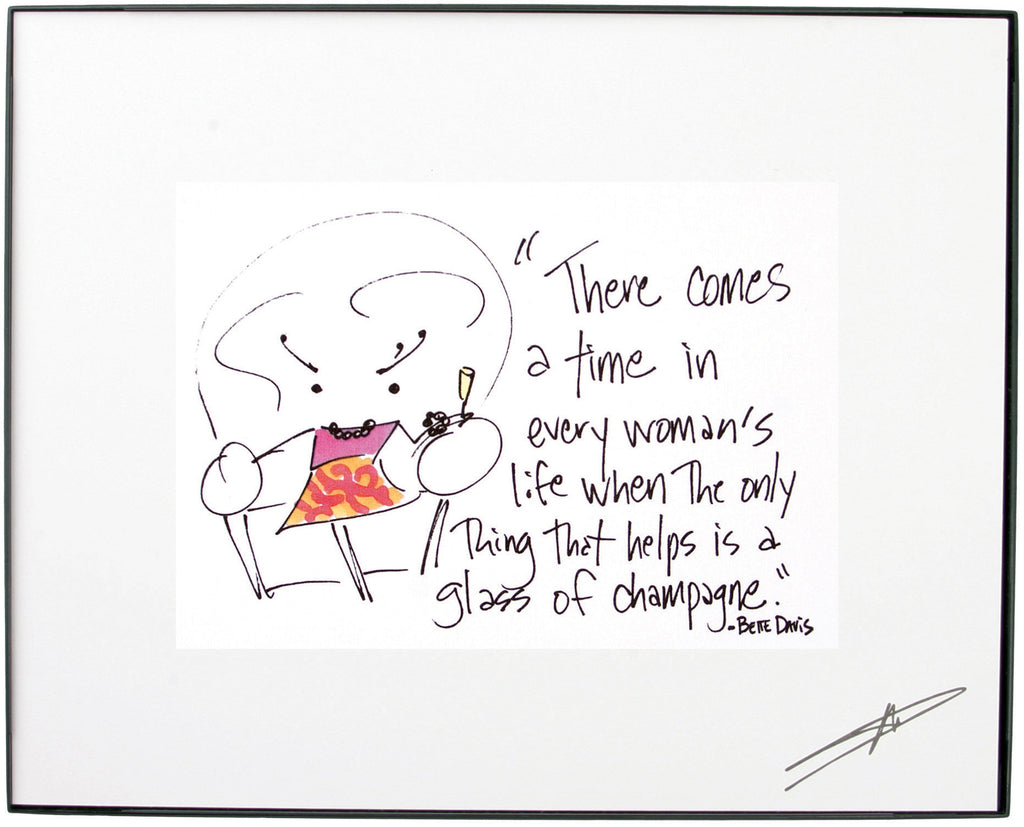 Glass of Champagne Framed Art (10100)