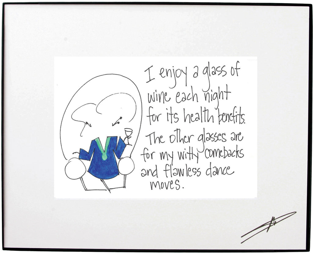 Glass of Wine/Dance Moves Framed Art (10167)